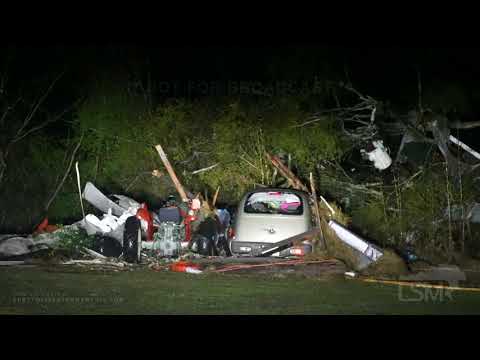 03-17-2021 Billingsley, AL - strong tornado damage, homes destroyed, car flipped,  tor-warned storm
