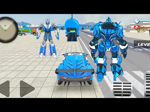 Police Robot Car Transporter: Driving Car Motorbike Transform All Robot War | Android iOS Gameplay