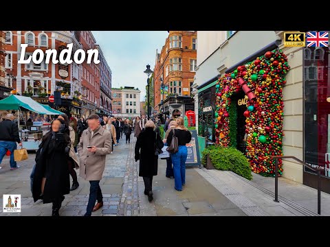 Walking London's Most Vibrant Areas, Markets and City Scenes | 4K Walking Tour