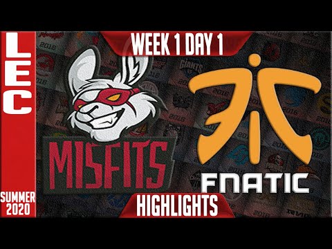 MSF vs FNC Highlights | LEC Summer 2020 W1D1 | Misfits Gaming vs Fnatic