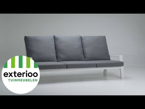 Veneto loungebank voor 3 personen in wit aluminium met loungekussens