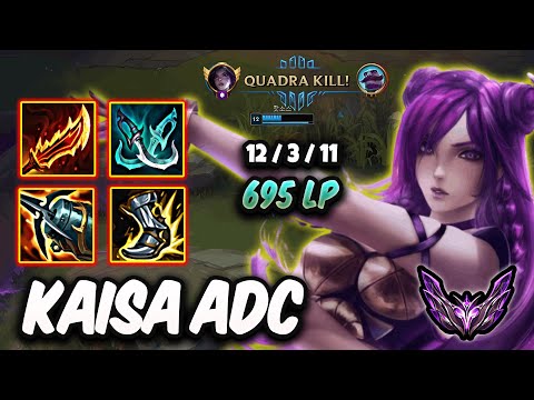 Kaisa vs Ashe ADC ( Quadra Kill ) Korea Master 695 LP | Patch 25.18