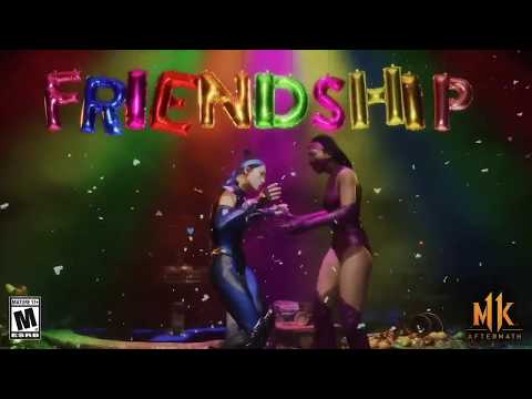 Yes, Mileena is in Kitana's Friendship. No, Mileena is not playable. #MKAftermath