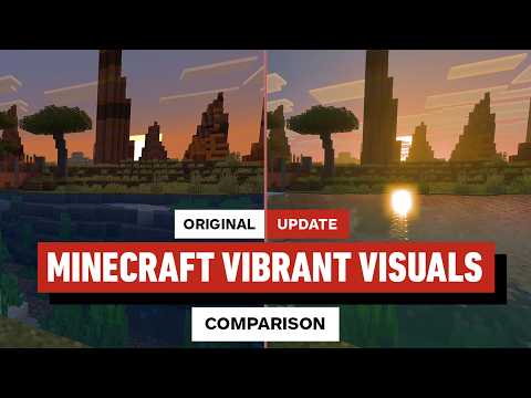 Minecraft Graphics Update Comparison (Vibrant Visuals)