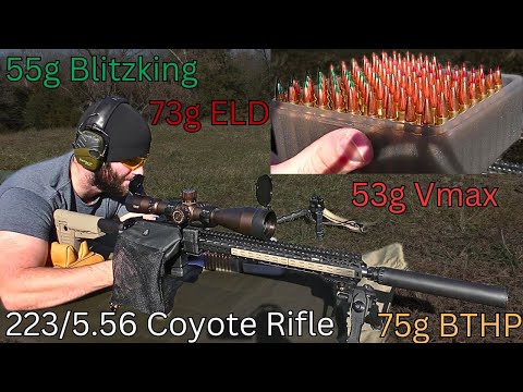 AR15 Load Development: Coyote Rifle 223/5.56, Hornady 53g Vmax 55g Sierra Blitzking 73g ELD 75g BTHP