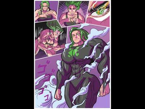 Female muscle cartoon comic muscle queen growth