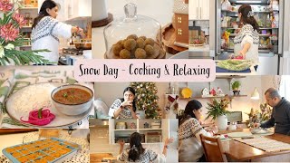 Snow Day Cooking Winter comfort food - Panjiri Ladoo- Using Leftover Veggies -Cook & Relax with me