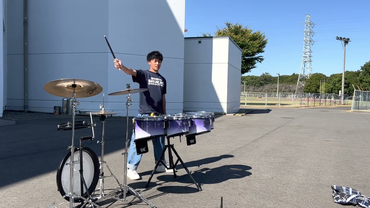 Practicing tenor drum solo on 10/29/2022