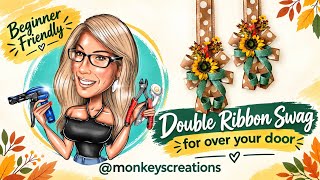 Master an Easy Double Over the Door Ribbon Swag | DIY Autumn