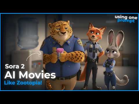 Create 30-Minute Long AI Animated Movie using One Prompt in Sora 2 (Like Zootopia!)