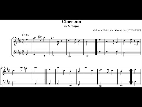 Chaconne in A major By Johann Heinrich Schmelzer (with Score)