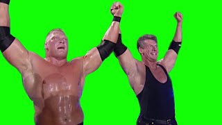 Vince McMahon & Brock Lesnar celebrating green screen