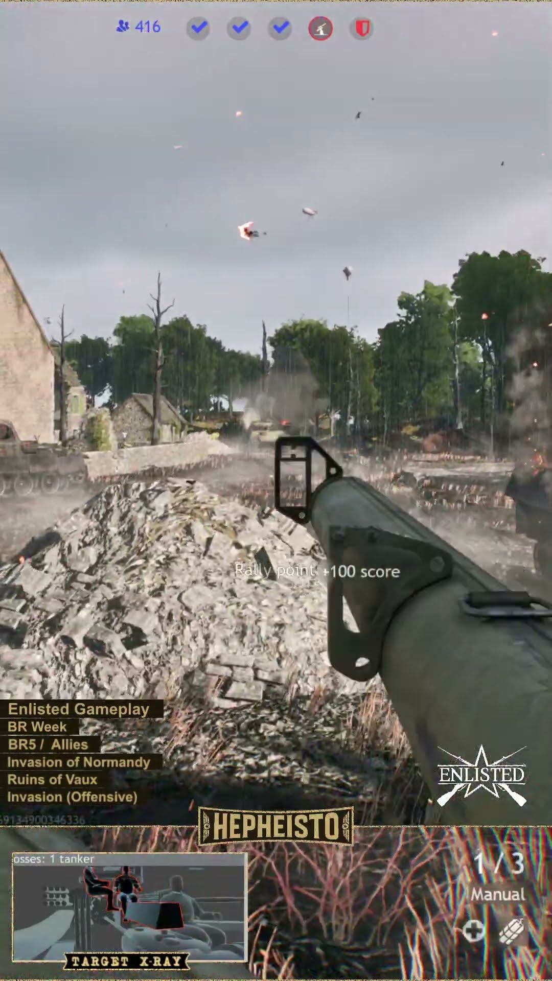 Anti Tank Gunner eliminates Panther G with RPzB. Ofenrohr