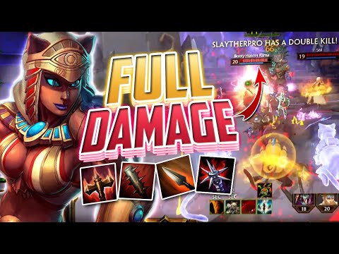 Smite: BASTET REWORK Full Damage Build - Season 7 Gameplay
