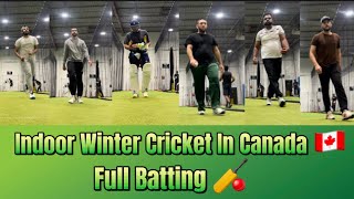 Indoor Cricket 🏏 Nets Practice In Canada 🇨🇦| Full Batting Highlights🏏| Road To 450 Subscribers |