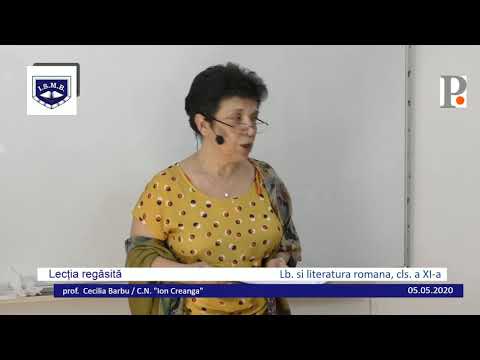 Limba si literatura romana, cls. a XI-a, saptamana a 4-a