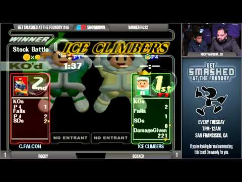 Get Smashed at the Foundry #46 - Winner Ro32: Rocky (Falco/C. Falcon) vs Boback (ICs)