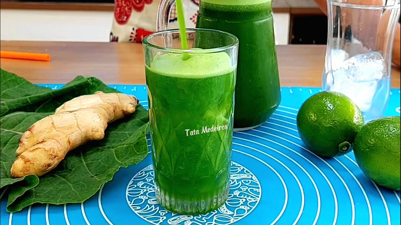 BENEFÍCIOS  dos suco de Limão com Couve e Gengibre