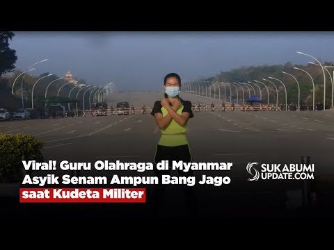 Viral! Guru Olahraga di Myanmar Asyik Senam Ampun Bang Jago saat Kudeta Militer
