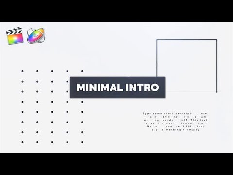 Apple Motion Template: Minimal Intro + Free Font Download