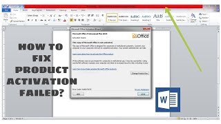 Fix Product Activation Failed - This Copy Of Microsoft Office Is Not Activated