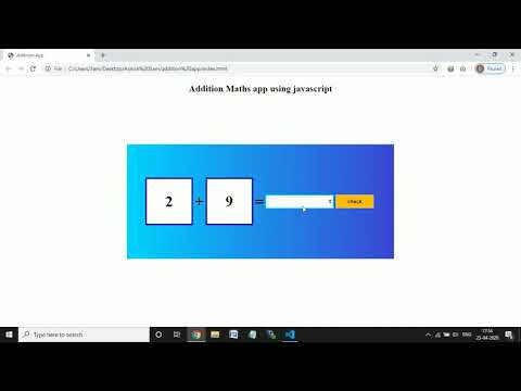 Math Addition App Using Javascript