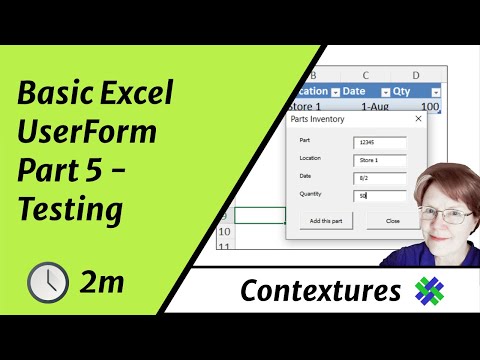 Basic Excel UserForm Part 5 - Testing