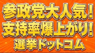 参政党人気が大フィーバー！選挙ドットコムでも支持率爆上がり！！