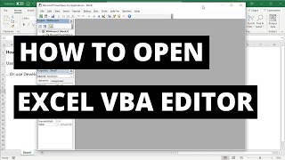 How to open the VBA Editor | Microsoft Excel