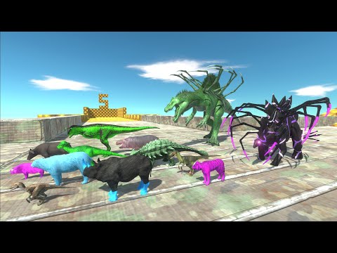 Escape from STEGOSAURUS & SPINOSAURUS ALIENS Map No5 - Animal Revolt Battle Simulator
