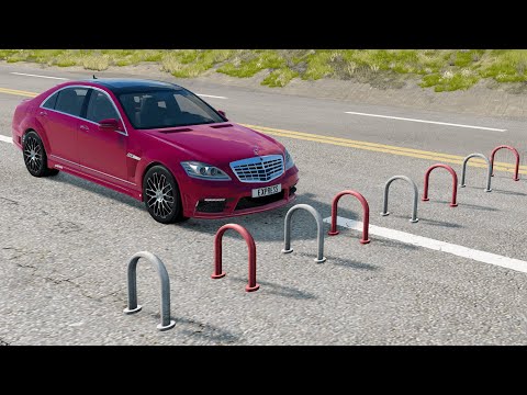 Cars vs Bollard Hoop - BeamNG.Drive