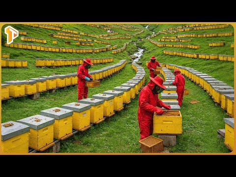 How Honey Is Made: Large-Scale Beekeeping Harvesting and Processing