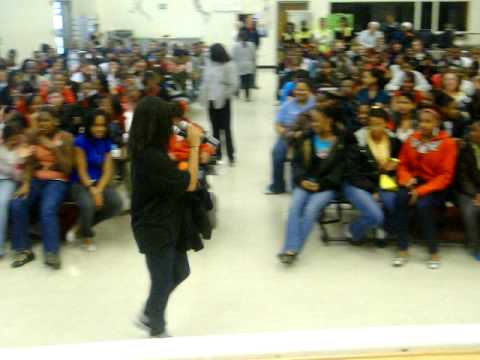 Peazy Baby pumping up Mabelvale Middle School