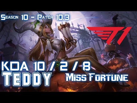 T1 Teddy MISS FORTUNE vs SORAKA Bot - Patch 10.3 KR Ranked