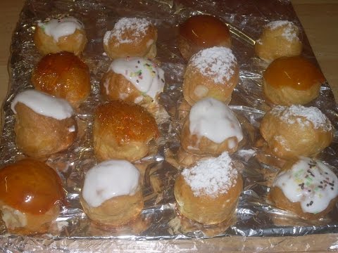 Recette des choux à la crème vanillée - glaçage caramel et  glace royale #choux à la crème