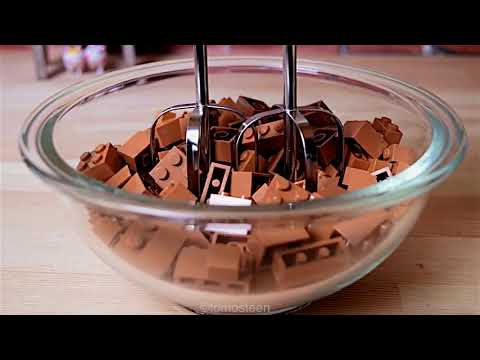 Lego Chocolate Cake   Lego In Real Life 10  Stop Motion Cooking & ASMR[REVERSE]