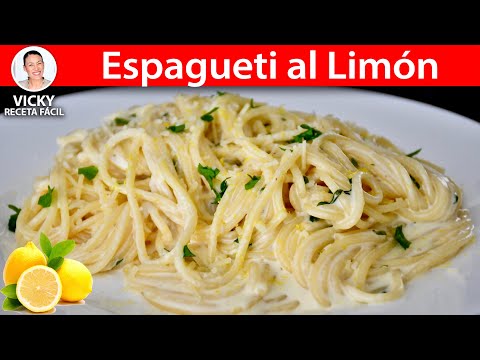 ESPAGUETI AL LIMÓN 🇮🇹Receta Italiana | Vicky Receta Facil