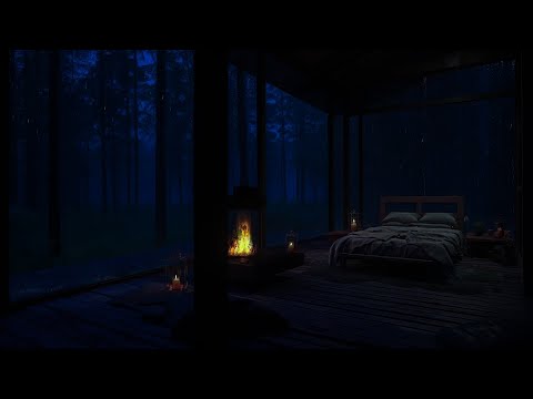 Rainy Nights in Bed - Relaxing to the Calming Rhythm of Nature 🌧️ Rain & Fireplace
