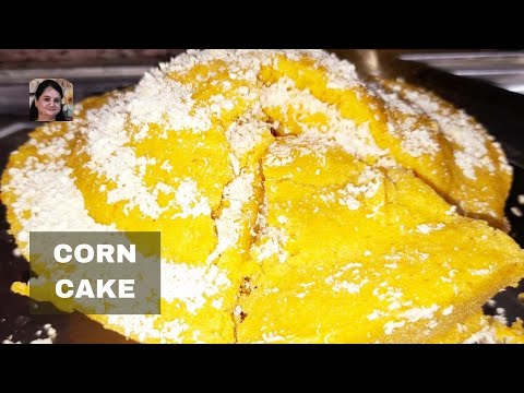 Eggless Corn Cake - Eggless Makai ka Atta Cake - Eggless Corn Bread