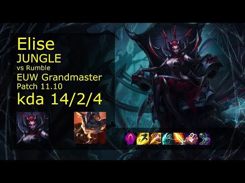Elise vs Rumble Jungle - EUW Grandmaster 14/2/4 Patch 11.10 Gameplay