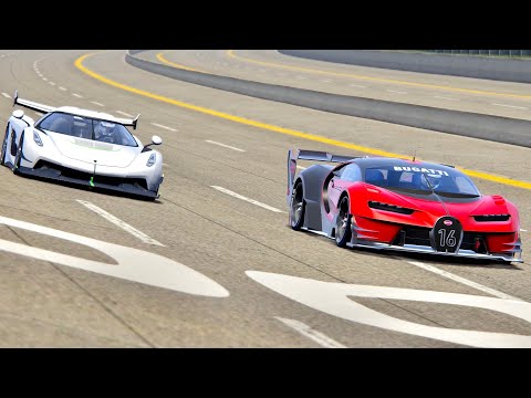 Koenigsegg Jesko vs Bugatti Vision GT with F1 2004 Engine - Nardo Speed Ring