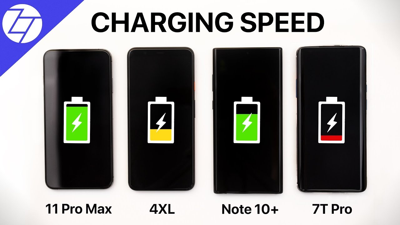 iPhone 11 Pro Max VS Pixel 4 XL VS Note 10+ VS OnePlus 7T Pro - Battery FAST CHARGING Test!