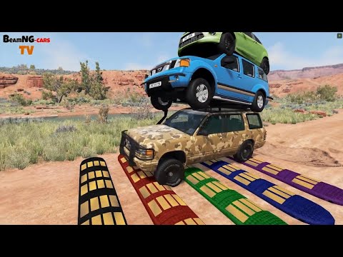 Cars vs Massive Speed Bumps #672 - BeamNG.drive | BeamNG-Cars TV live 6