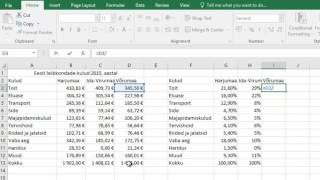 MS Excel protsent