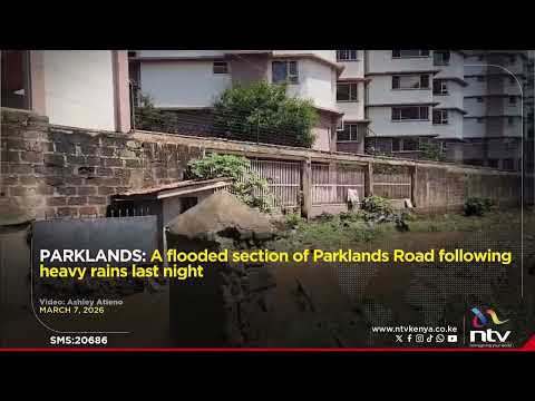 PARKLANDS: A flooded section of Parklands Road following heavy rains last night