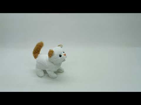 Интерактивная игрушка Yi wu jiayu Котик белый с коричневыми ушками и хвостиком LK003A-1 - фото 1 - id-p2512018515