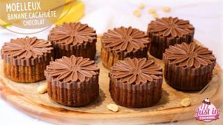 Moelleux BANANE, CACAHUÈTE & CHOCOLAT 🍌🥜🍫 | Ultra gourmands, Cœur Coulant 🍫