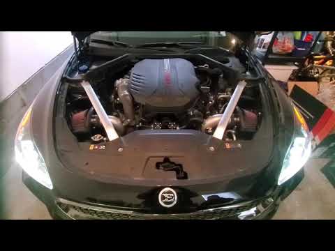 Kia Stinger with Borla exhaust GFB blow off valves and K&N air intake