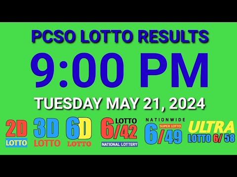 9pm Lotto Results Today May 21, 2024 Tuesday ez2 swertres 2d 3d pcso