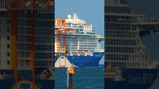 Celebrity Beyond cruise ship with its signature "Magic Carpet"